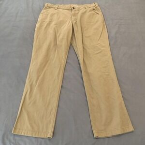 Carhartt Pants Mens 40x34 Khaki Relaxed Fit Straight Work Utility Canvas Spandex
